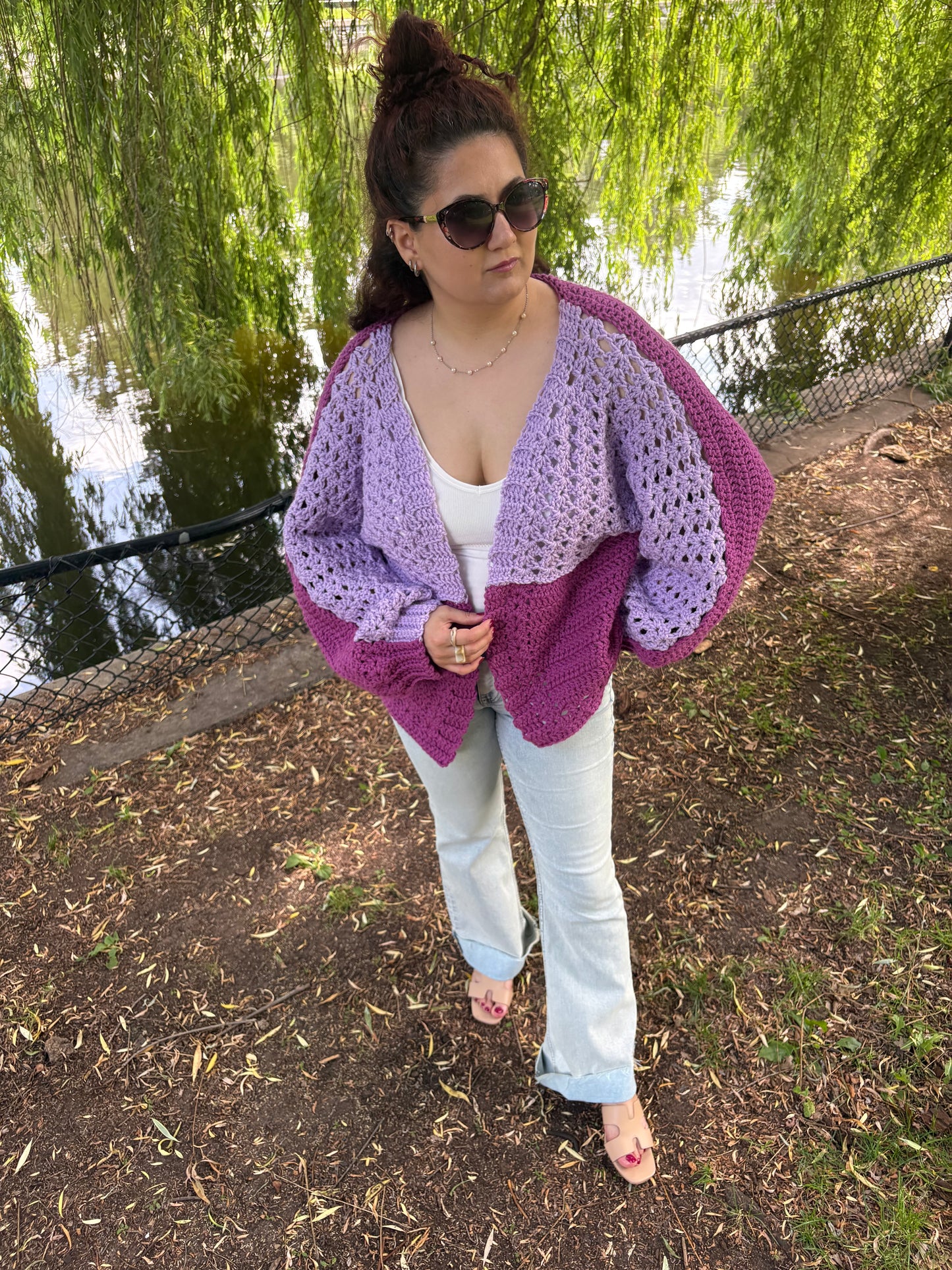 Crochet Long Floral Kiss BOG Cardigan Pattern/ S-5XL Crochet Cardigan Pattern PDF/ Easy crochet bog cardigan/ Crochet Bog Cardigan