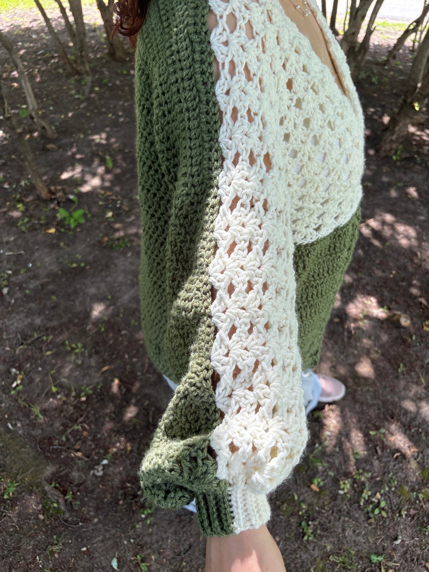 4- Piece Crochet BOG cardigan pattern collection – 4 Digital PDF Patterns | P-BOG, Origami Bog, Curie Bog Cardi, and Floral Kiss Bog Cardigans