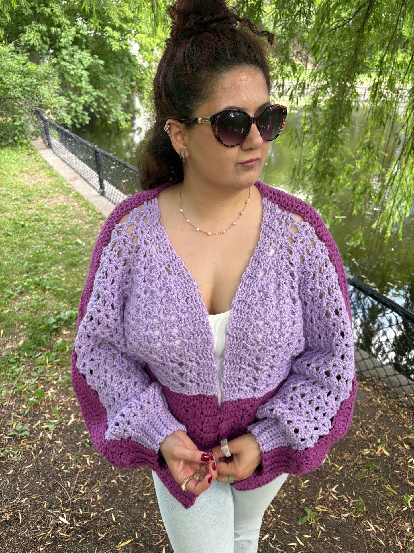 Stitch to Street: 8-piece Bundle | 8 Digital PDF Patterns | 3 Bog cardigans, 1 Bog vest, 1 relaxed-fit shirt, 1 kimono, 1 crochet bag, 1 scrunchie