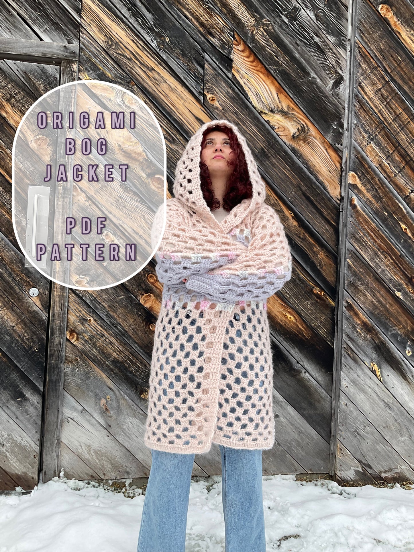 Crochet Origami Bog Jacket XS-6XL PDF Pattern / Crochet Jacket with Hoodie Pattern/ Easy Crochet Cardigan Pattern / Crochet Bog Cardigan