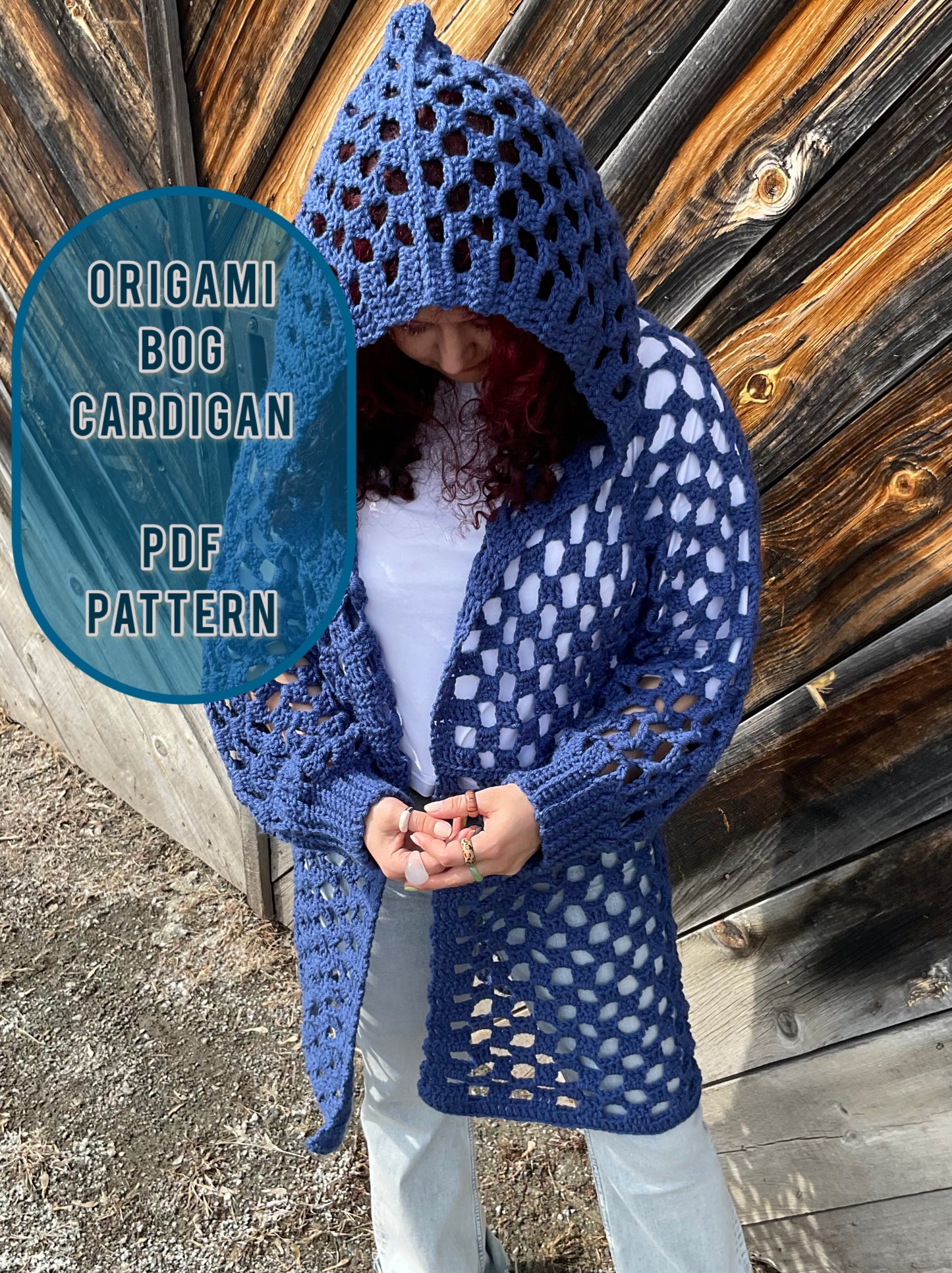 Crochet Origami Bog Jacket XXS-5XL PDF Pattern / Crochet Jacket with Hoodie Pattern/ Easy Crochet Cardigan Pattern / Crochet Bog Cardigan
