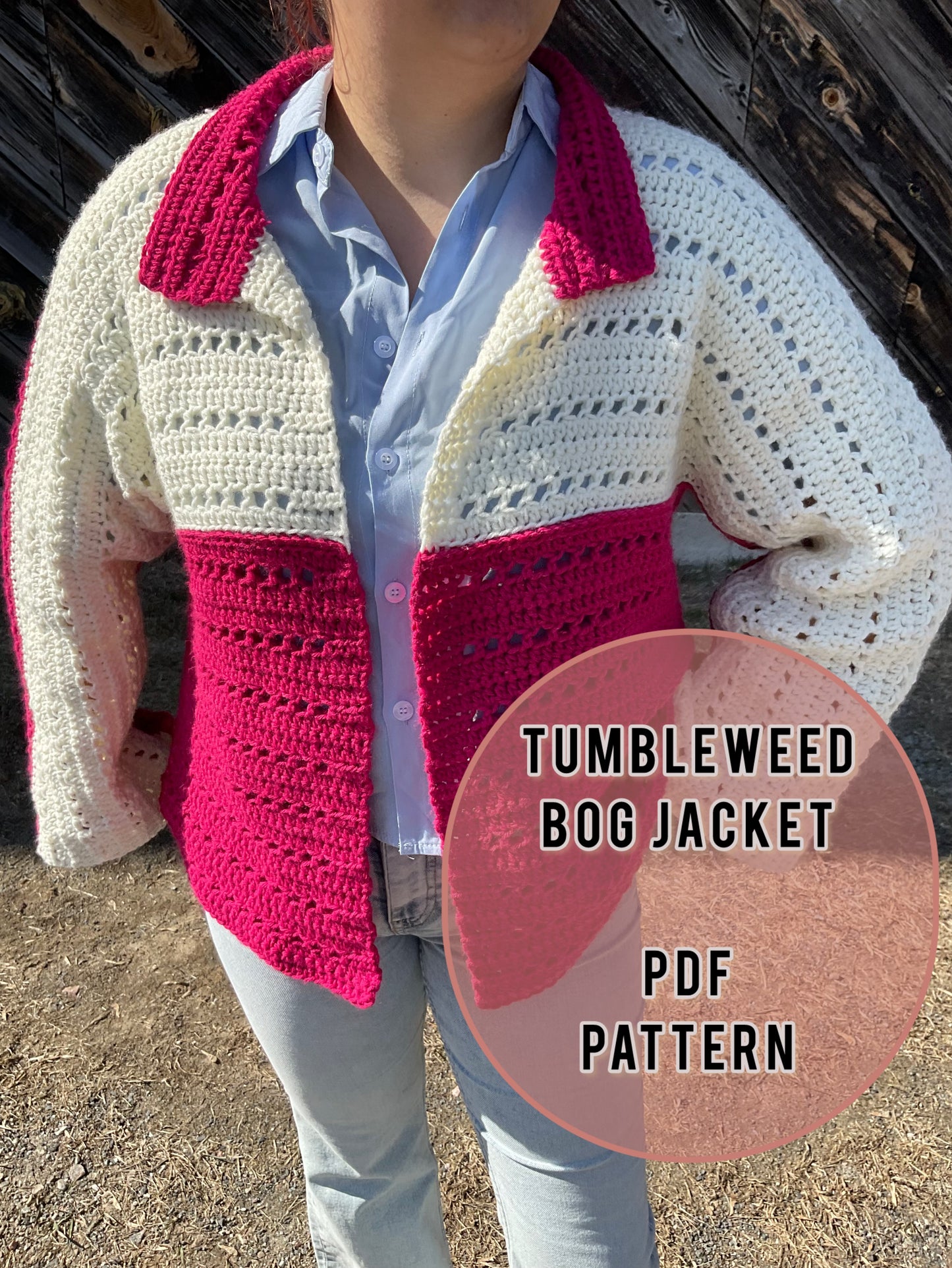Crochet Tumbleweed BOG Jacket Pattern/ XS-5XL Crochet Cardigan Pattern PDF/ Easy crochet bog cardigan/ Crochet Bog Cardigan