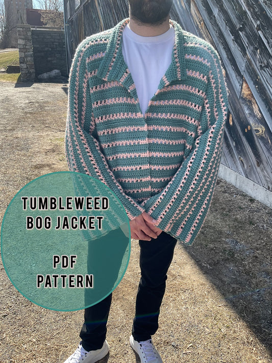 Crochet Tumbleweed BOG Jacket Pattern/ XS-5XL Crochet Cardigan Pattern PDF/ Beginner Friendly crochet bog cardigan/ Crochet Bog Cardigan