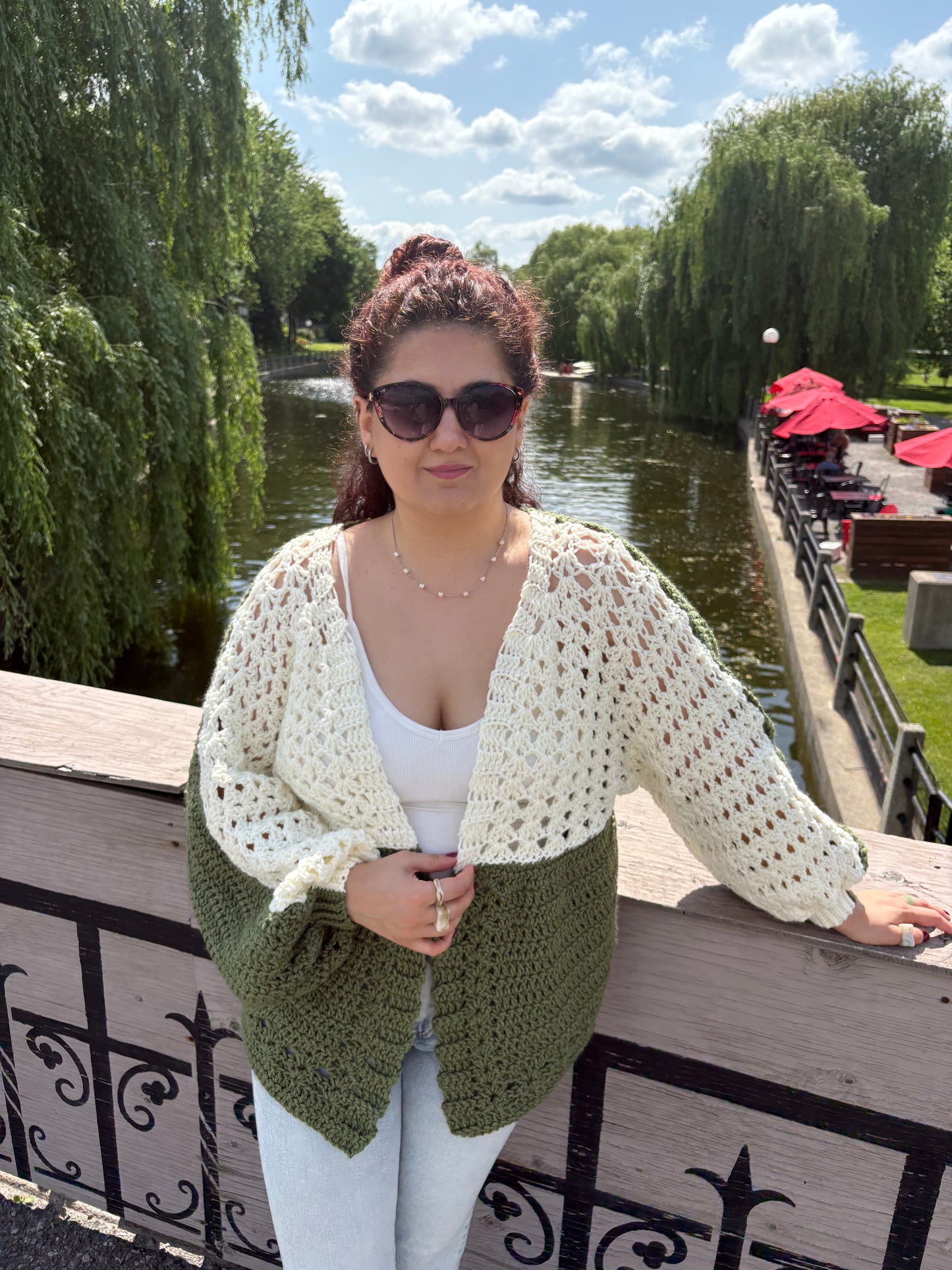4- Piece Crochet BOG cardigan pattern collection – 4 Digital PDF Patterns | P-BOG, Origami Bog, Curie Bog Cardi, and Floral Kiss Bog Cardigans