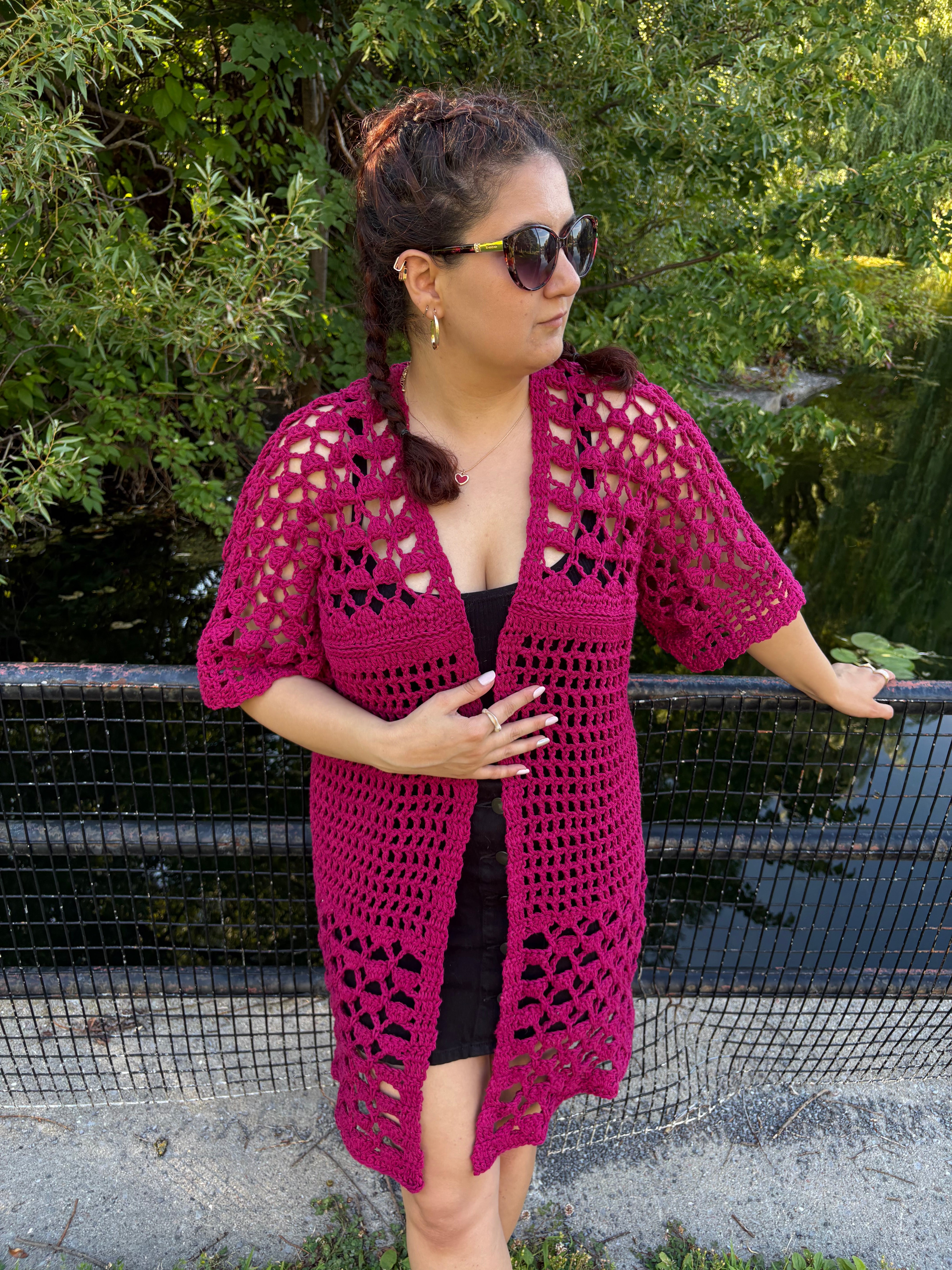 Lovelace BOG Kimono Crochet Pattern (Pink)/ XS - 4XL Crochet