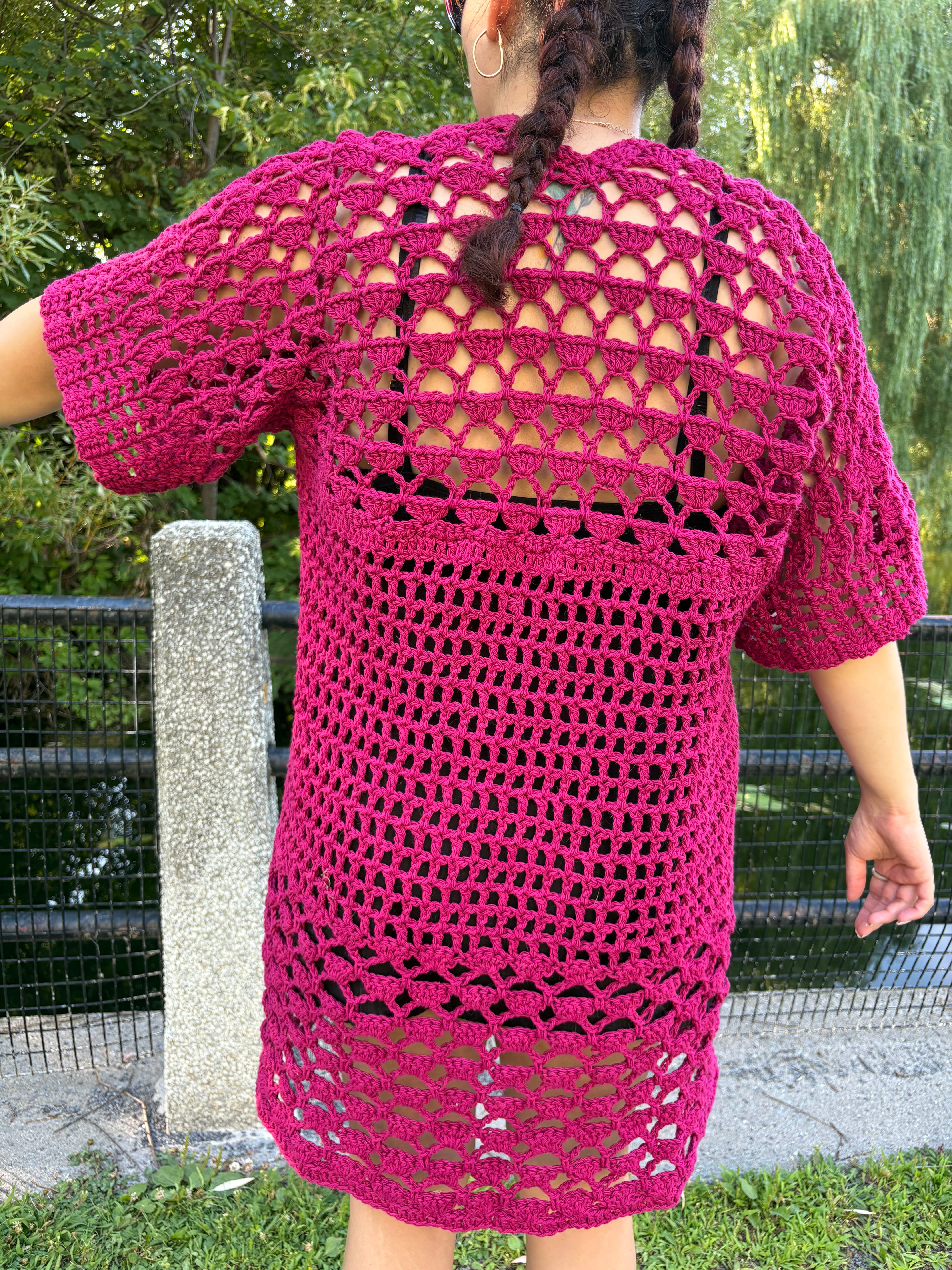 Lovelace BOG Kimono Crochet Pattern (Pink)/ XS - 4XL Crochet