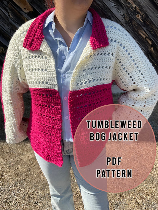 Crochet Tumbleweed BOG Jacket Pattern/ XS-5XL Crochet Cardigan Pattern PDF/ Easy crochet bog cardigan/ Crochet Bog Cardigan