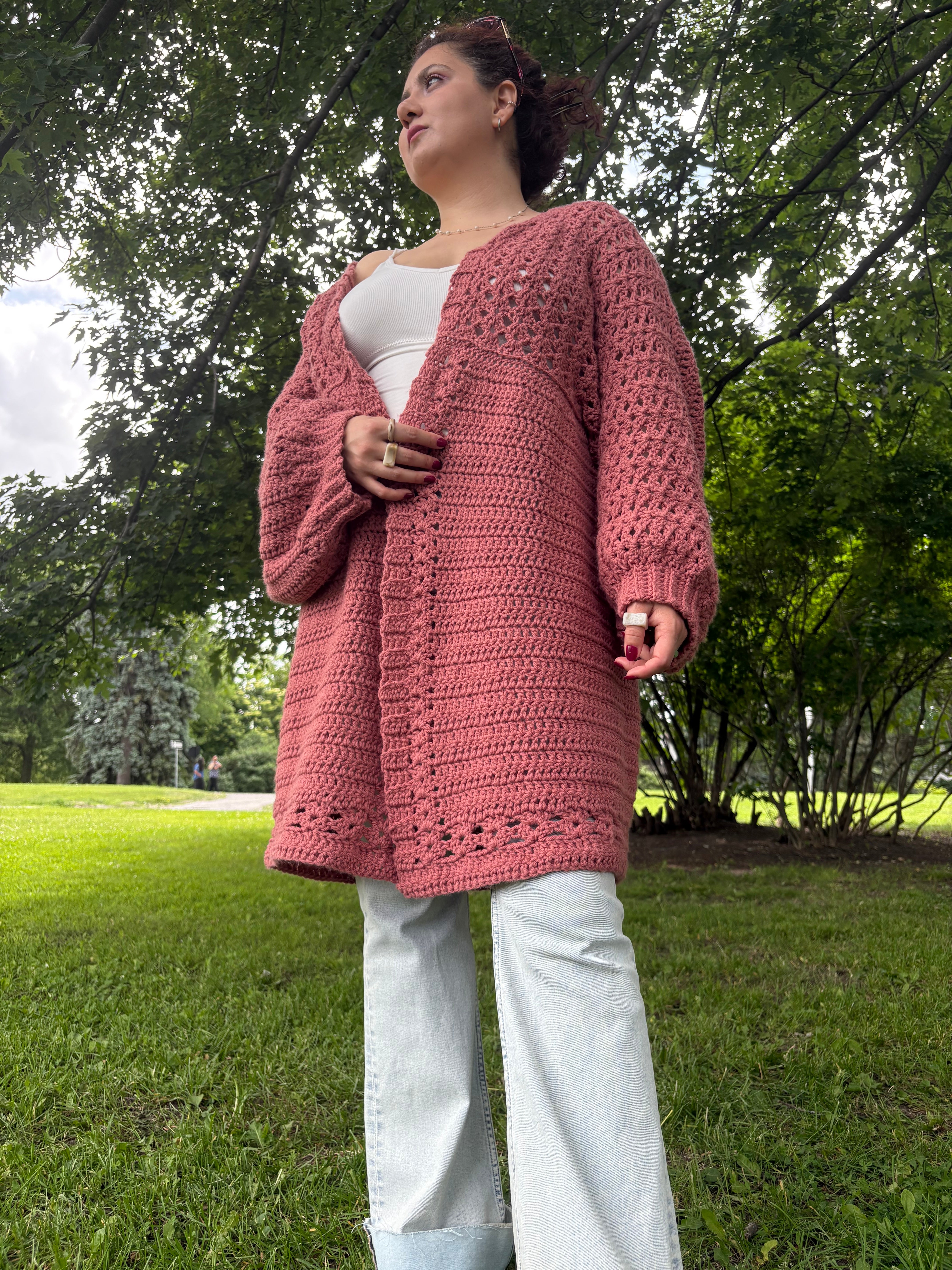 Crochet Floral Kiss BOG Cardigan Pattern/ S-5XL Crochet Cardigan