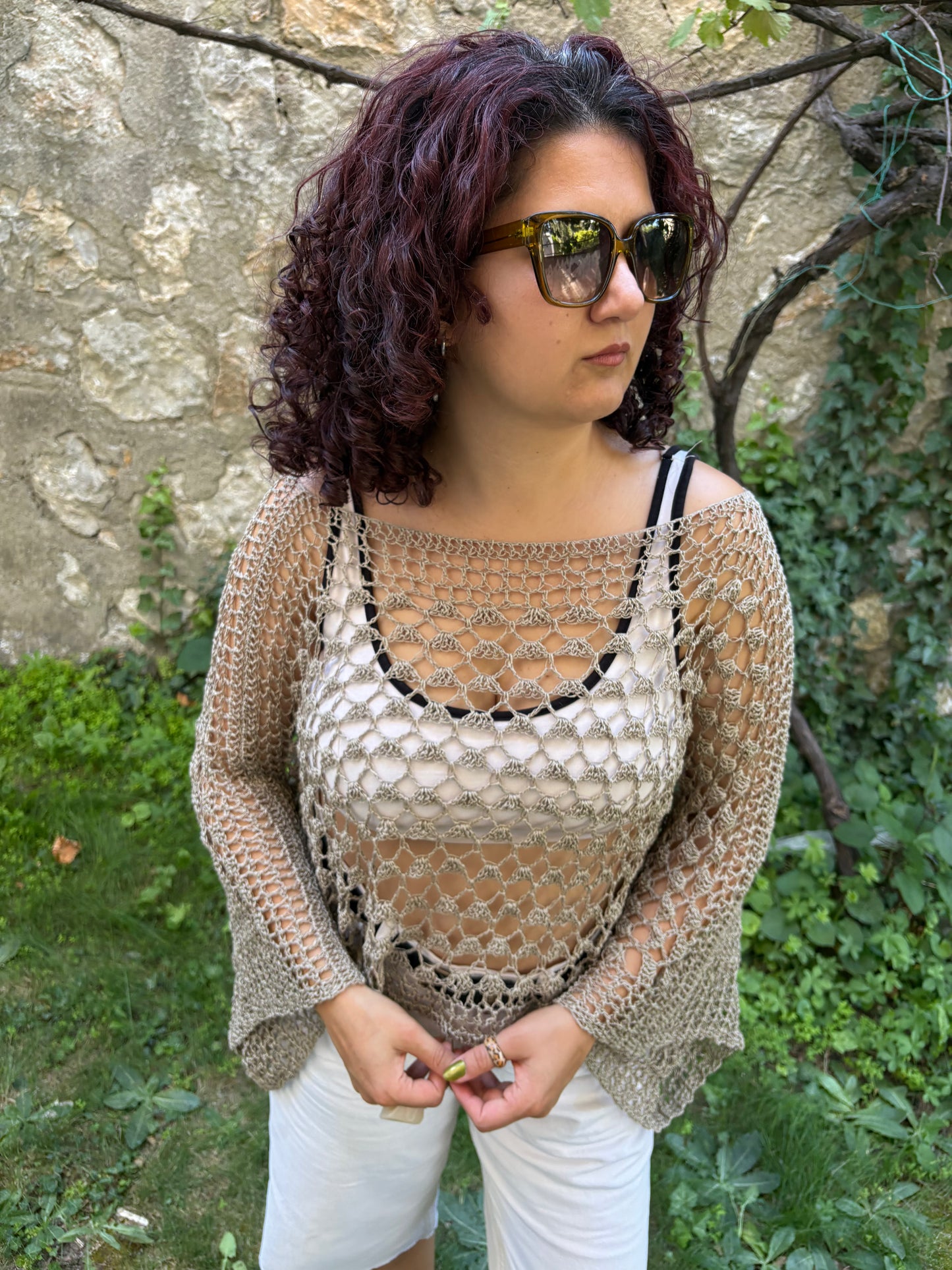 Lovelace Crochet Top Pattern – Easy, One Piece Crochet Top, XS-5XL (PDF Pattern)