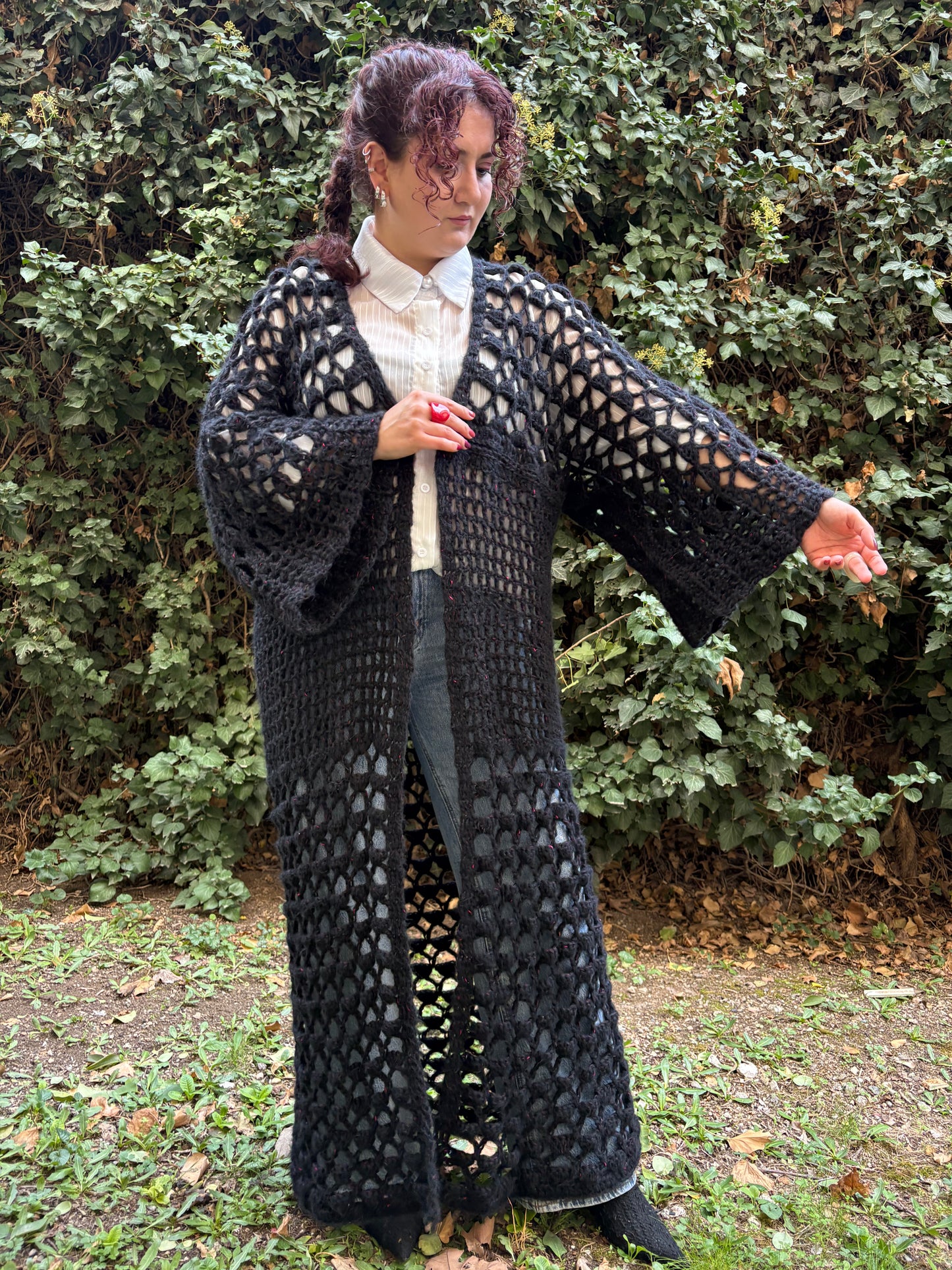 Lovelace BOG Kimono Crochet Pattern (Long/Black)/ XS - 4XL Crochet Kimono Pattern PDF/ Easy crochet bog kimono / Crochet Bog Cardigan