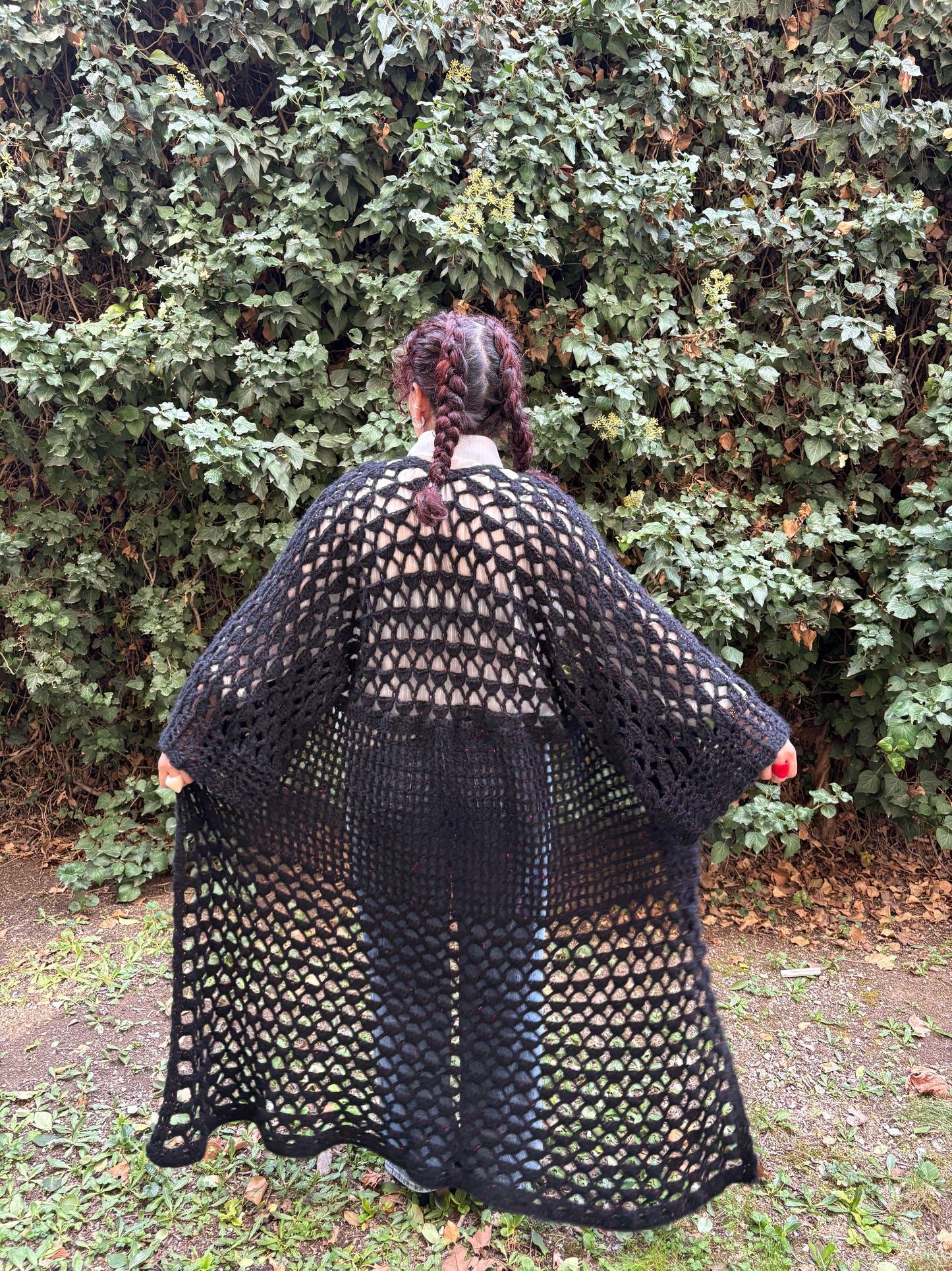 Lovelace BOG Kimono Crochet Pattern (Long/Black)/ XS - 4XL Crochet Kimono Pattern PDF/ Easy crochet bog kimono / Crochet Bog Cardigan