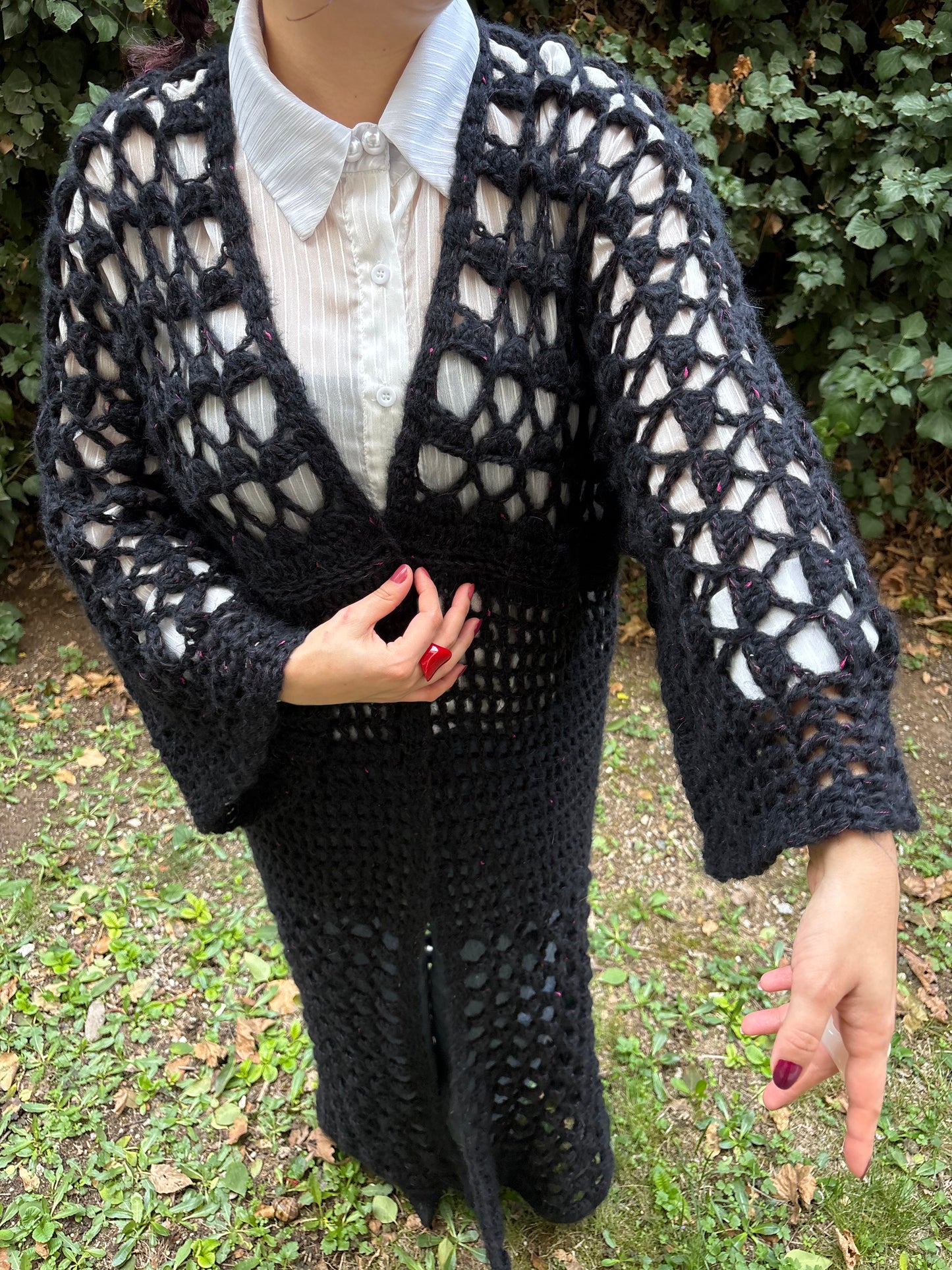 Lovelace BOG Kimono Crochet Pattern (Long/Black)/ XS - 4XL Crochet Kimono Pattern PDF/ Easy crochet bog kimono / Crochet Bog Cardigan