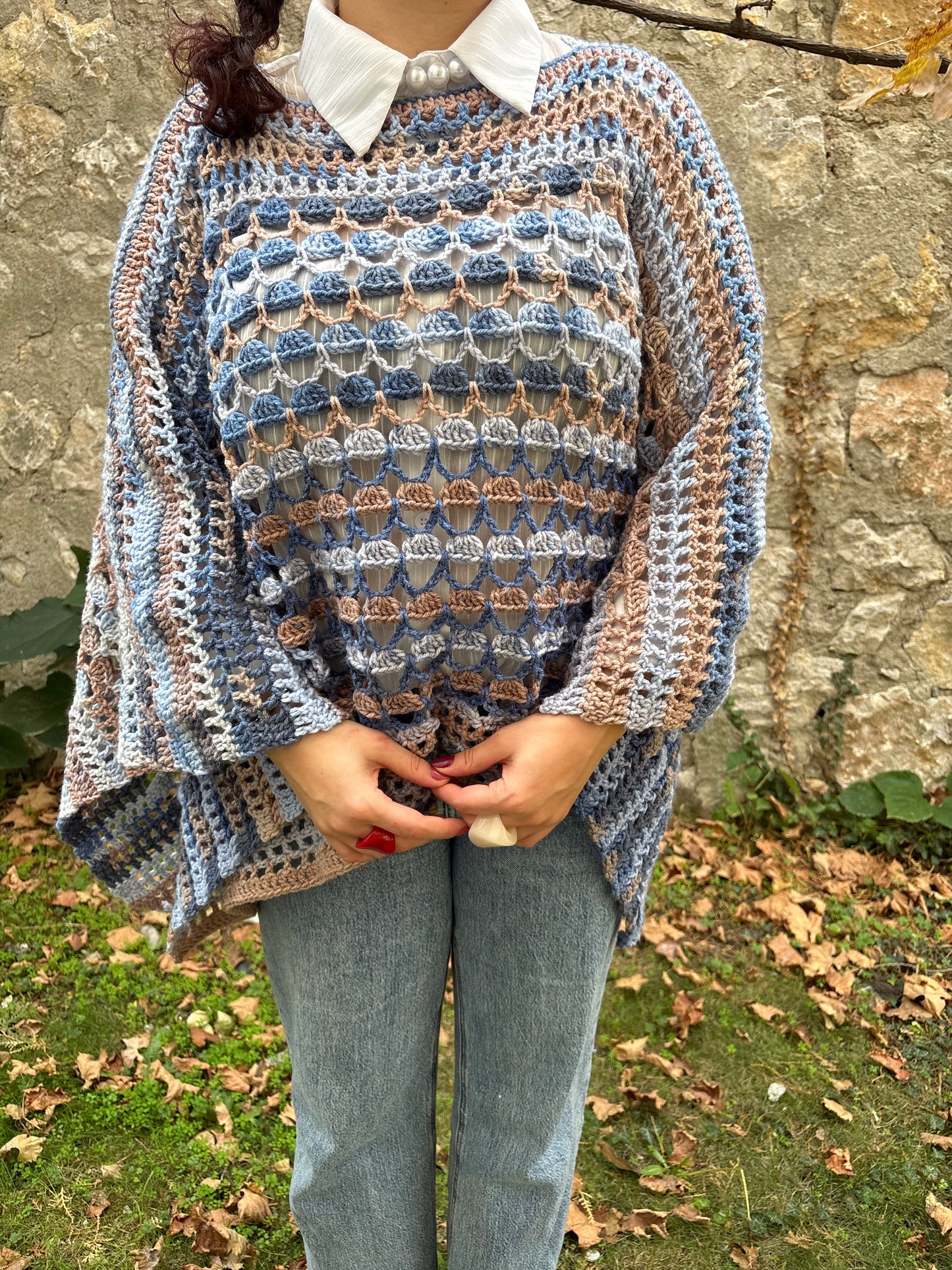 Lovelace Poncho Crochet Pattern/ XS - 5XL Crochet Poncho Pattern PDF/ Easy crochet wear / Crochet shawl pattern