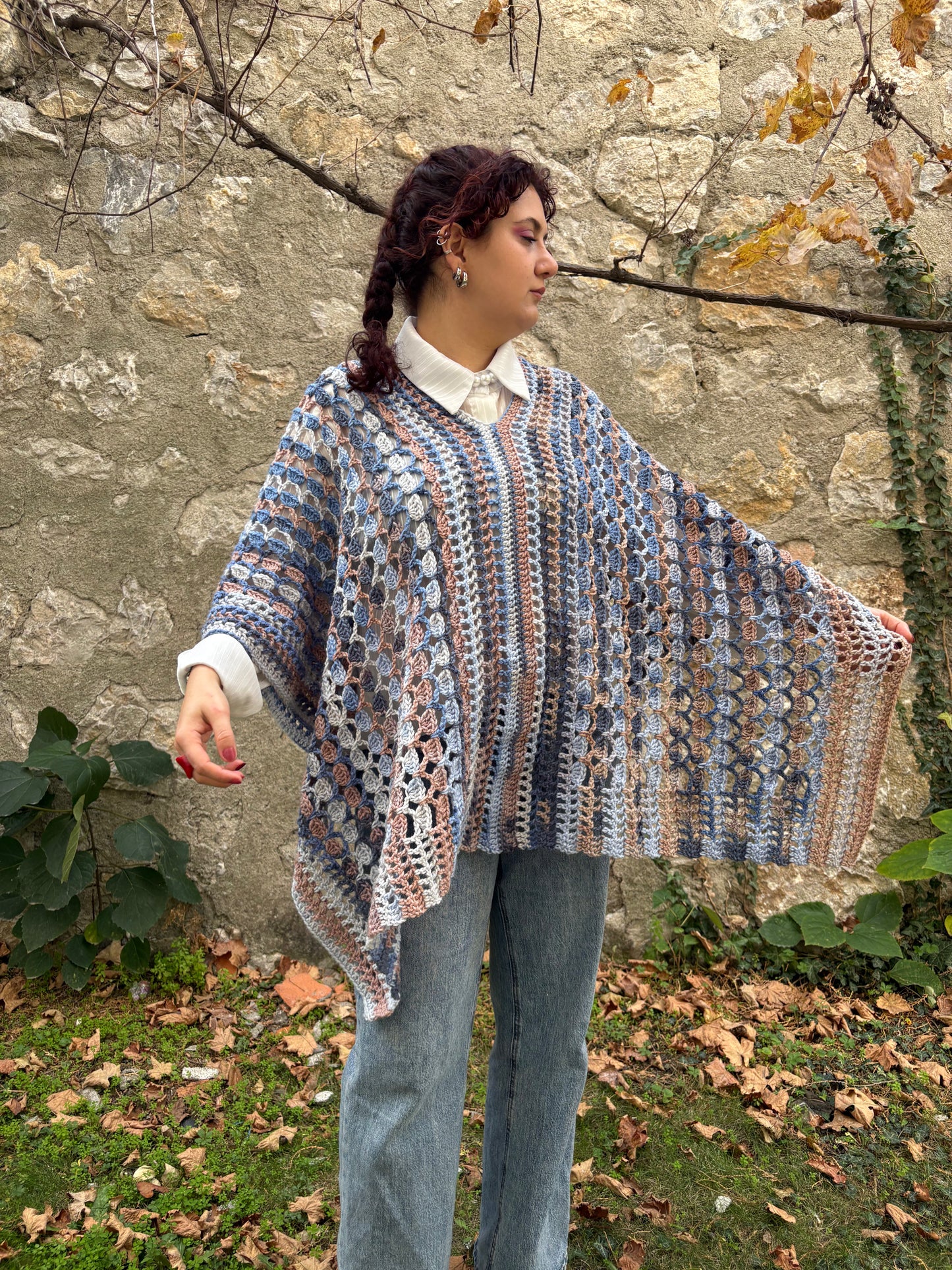 Lovelace Poncho Crochet Pattern/ XS - 5XL Crochet Poncho Pattern PDF/ Easy crochet wear / Crochet shawl pattern