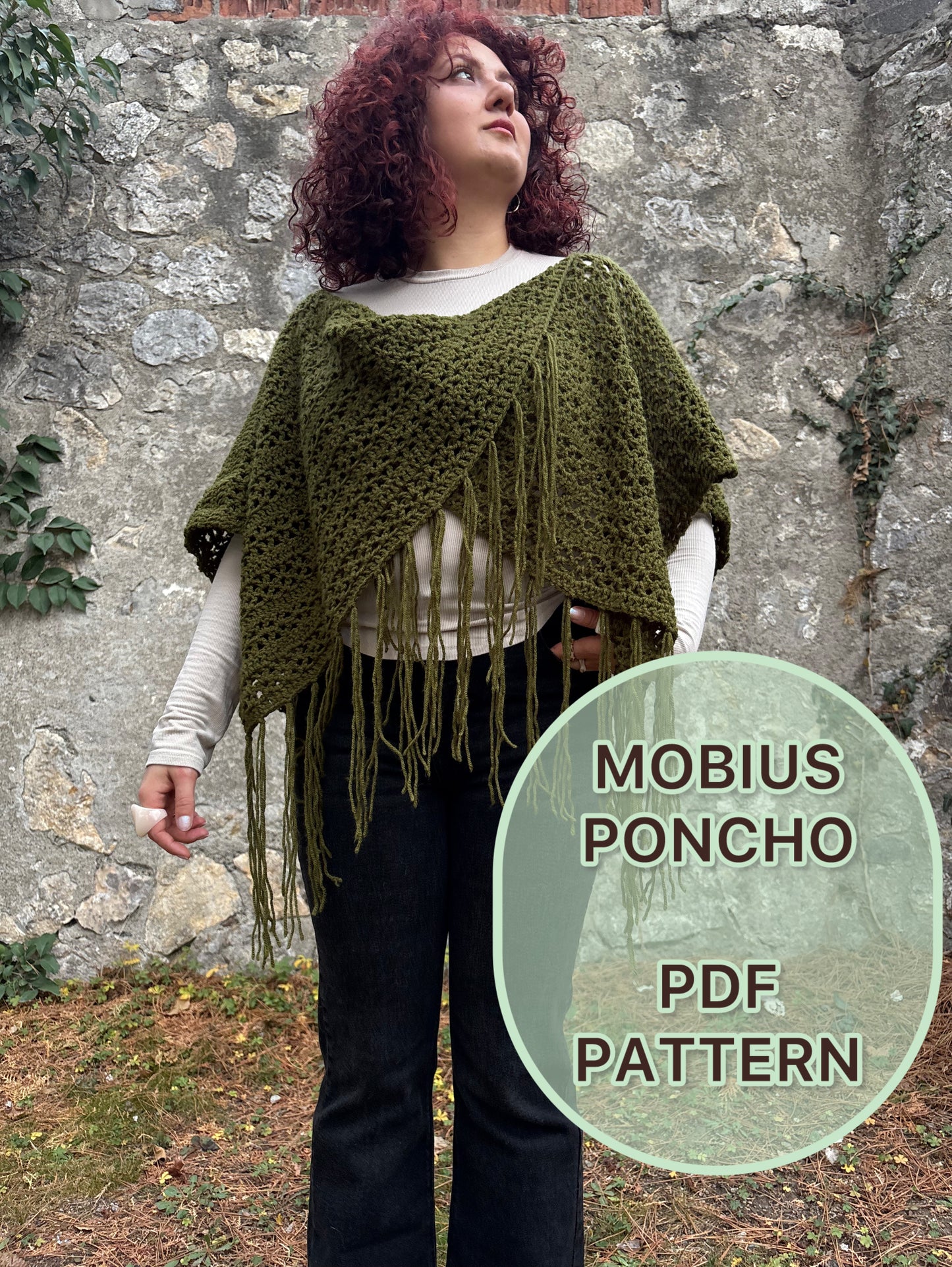 Mobius Poncho Crochet Pattern/ XS - 5XL Crochet Poncho Pattern PDF/ Easy crochet wear / Crochet shawl pattern (Copy)
