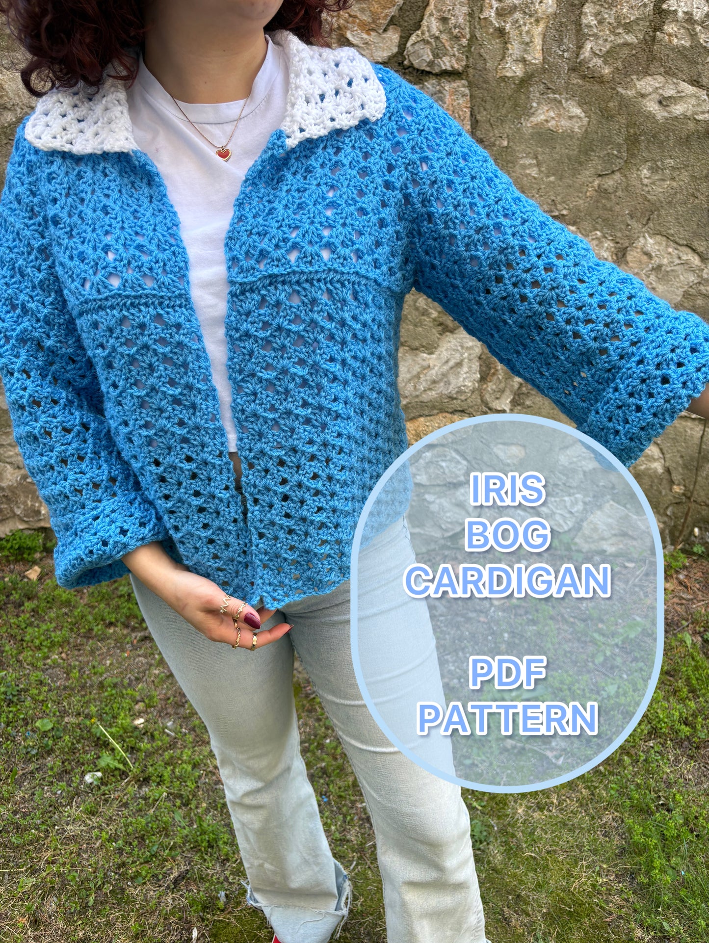 Crochet Iris BOG Cardigan Pattern, Easy S-5XL (PDF Pattern)