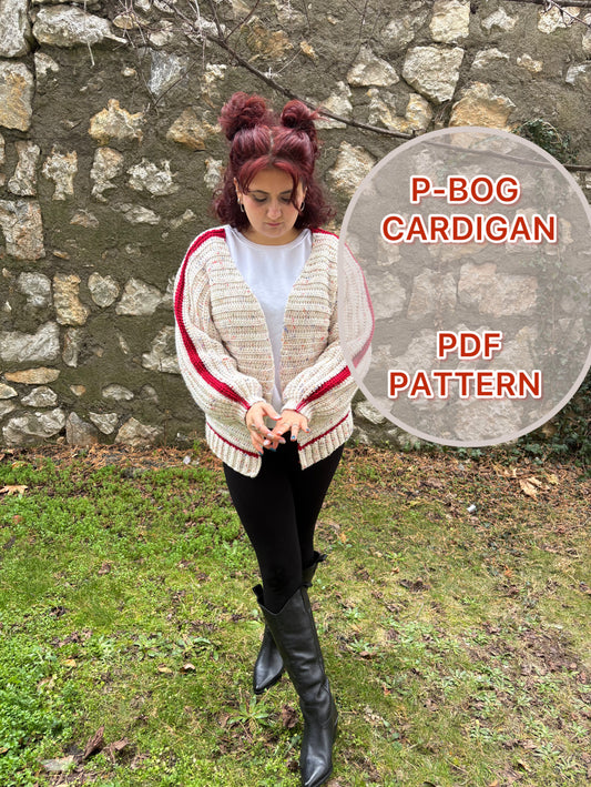 Crochet P-BOG jacket pattern XS/S/M/L/XL/2XL/3XL/4XL/ Bog jacket / crochet cardigan pattern/ beginner friendly crochet cardigan pattern